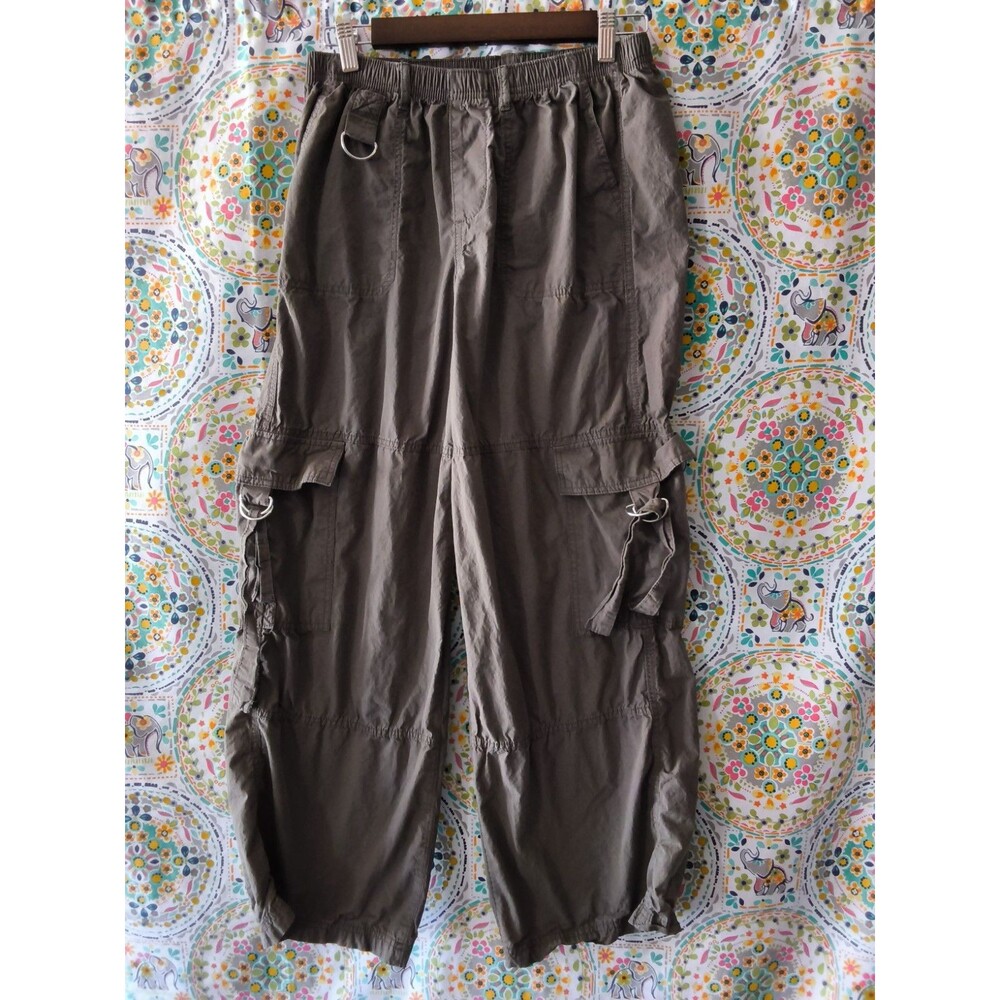 Wild Fable Cargo Pants Women's Size S Brown Wide Leg Utility Elastic Hem Outdoor